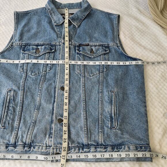 Harley-Davidson Vintage Eagle Patch Denim Vest Sleeveless Jacket Size XL - Picture 5 of 7